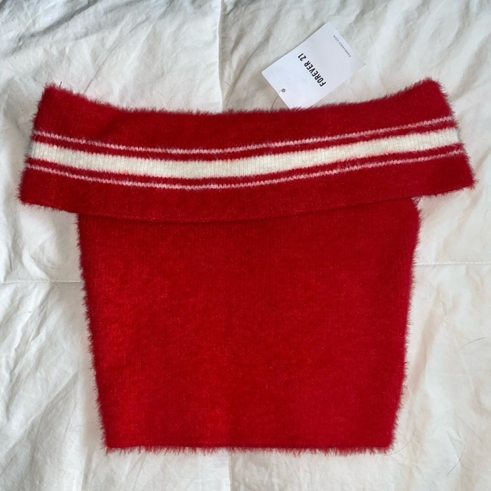 NWT Fleece Off-Shoulder Top